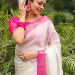 PRISHA FASHION Woven Design Zari Silk Blend Banarasi Saree image 2