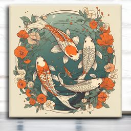 OLIVE TREE Green & Orange Canvas Wall Painting-picture-9