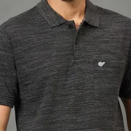 THE BEETEL HOUSE Men Self Design Polo Collar Cotton T-shirt image 4