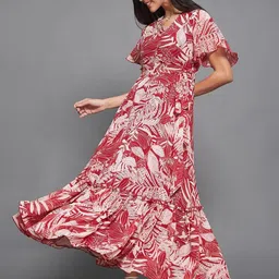 Miss Chase Women Floral Print Flared Sleeve Midi Dress image 2