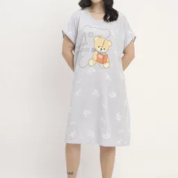 Camey Women Graphic Printed T-shirt Nightdress-image-95