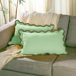 FOLKULTURE Green 2 Pieces Rectangle Cushion Covers-picture-18