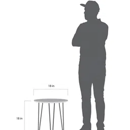 Jumig White & Black Printed Wooden & Metal Round Coffee Table image 2