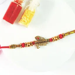 COLOR SPLASH Krishna Rakhi With Krishna Dream Catcher & Roli Chawal Gift Set image 2