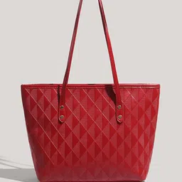 corsica DressBerry PU Oversized Swagger Tote Bag with Quilted-picture-12