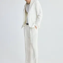 H&M Regular Fit Linen-Blend Suit Trousers image 3