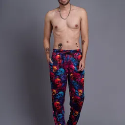 GO DEVIL Men Cotton Printed Original Loose Fit High-Rise Trousers image 5