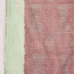 Sangria Women Geometric Embroidered A-Line Cotton Kurta & Trousers With Dupatta image 3