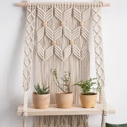 Aain Wall Hanging Home Decorations Wood & Cotton Dori-image-81