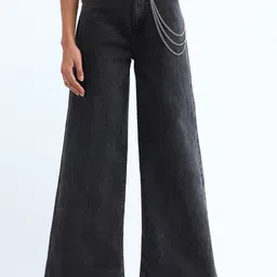 Flying Machine Women Wide Leg High-Rise Light Fade Stretchable Jeans-picture-39