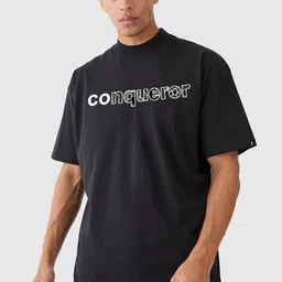 PRONK Men Printed Drop-Shoulder Sleeves T-shirt image 3