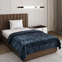 Monte Carlo Teal Geometric AC Room 210 GSM Single Bed Blanket-picture-22