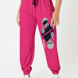 TABADTOD Women Printed Relaxed Loose Fit Joggers Trousers-image-78
