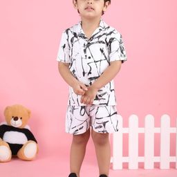 Polka Tots Boys Printed Pure Cotton Shirt with Shorts Clothing Set-picture-26