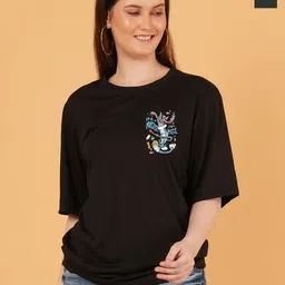 LECOWAR Women Pack Of 2 Graphic Printed Round Neck T-shirt-picture-30