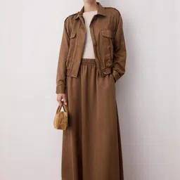 Trendyol Shirt Collar Long Sleeves Coat With Skirt image 1