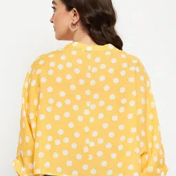 Murcia Polka Dot Print Extended Sleeves Crepe Top image 4
