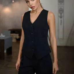 LAVISH APPARELS V- Neck Waistcoat & Trousers Co-Ords Set image 3