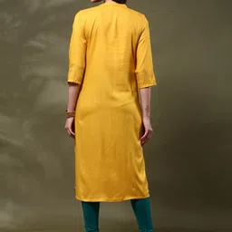 Anouk Women Solid Thread Work Kurta image 4