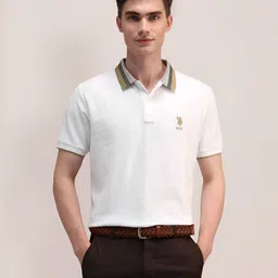 U.S. Polo Assn. Men Solid Polo Collar Cotton Slim Fit T-Shirt-picture-40