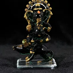 NMII Green & Gold toned Glass Religious Idol Showpiece-image-0