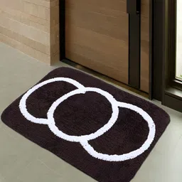 Kuber Industries Brown & Grey 2 Pcs Geometric Pattern Anti Slip Absorbent Fluffy Doormats-picture-16