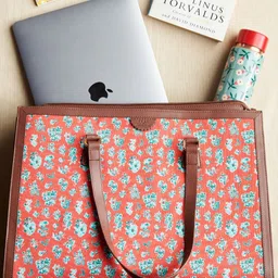 TEAL BY CHUMBAK Floral Printed Oversized Shopper Shoulder Bag image 1