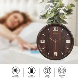random Classic Brown Plastic Wall Clock image 4