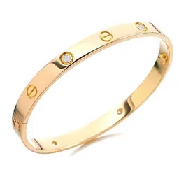 DN Creation Stainless Steel Cubic Zirconia Studded Kada Bracelet-image-46