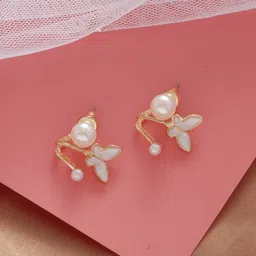 FIMBUL Beads Studded Butterfly Wings Studs Earrings-picture-12