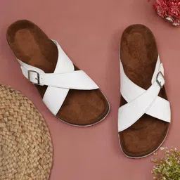 MOZAFIA Textured Open Toe Flats-picture-18