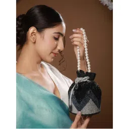 Priyaasi ChevTubes Black Bling Potli Bag (S)-picture-30
