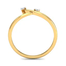 KUBERBOX Shiny Kited 18KT Gold Diamond Studded Finger Ring-1.8gm image 3