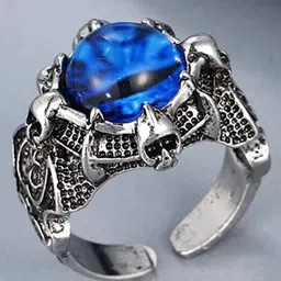 VIEN Silver-Plated Stone-Studded Devil's Eye Adjustable Finger Ring-picture-34