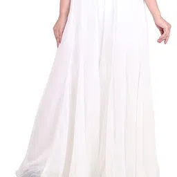 kicha Regular Loose Fit Solid Colour Georgette Flared Sharara Palazzo for Women image 2