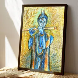 The Art House Blue & Yellow Abstract Painting Wall Art-picture-24