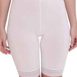 PLUMBURY Women Mid-Rise Under Dress Shorts With Lace Edge-picture-42