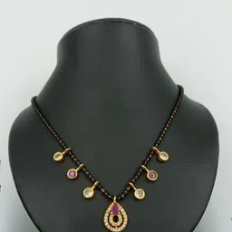 Harikrupa Gold-Plated Artificial Stones Studded Mangalsutra-picture-39
