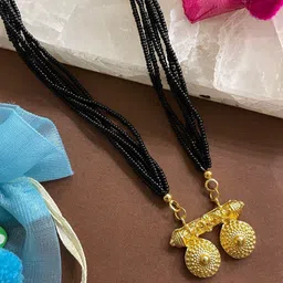 Digital Dress Room Gold-Plated Beaded Short Mangalsutra-picture-40