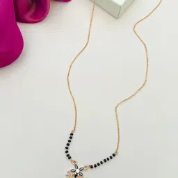 Anouk Rose Gold-Plated American Diamond Studded and Beaded Mangalsutra-picture-39