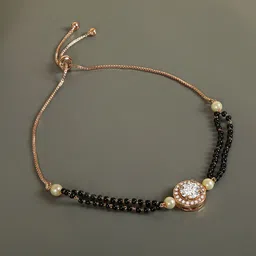 ZINU Rose Gold-Plated & Black CZ Studded Mangalsutra-picture-55