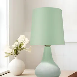 Homesake Green Ceramic Traditional Cylindrical Shaped Table Lamp-image-27