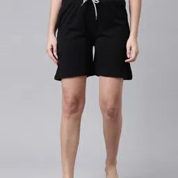 Kryptic Women Black Lounge Pure Cotton Shorts-picture-27