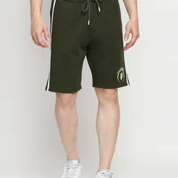 UnderJeans by Spykar Men Green Solid Shorts-image-3