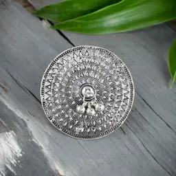Silvermerc Designs Silver-Plated Oxidised Finger Ring-picture-40
