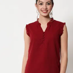 CHARMGAL Mandarin Collar Sleeveless Regular Top-image-8
