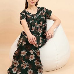 Sweet Dreams Floral Printed Pure Cotton Maxi Nightdress-picture-45