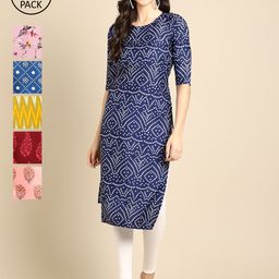 7threads 1 Stop Fashion Women Pack of 6 Digital Printed Crepe Straight Kurtas-picture-21