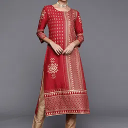 Varanga Women Maroon Geometric Printed Kurta-picture-21