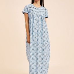 Sweet Dreams Floral Printed Pure Cotton Maxi Nightdress-picture-43